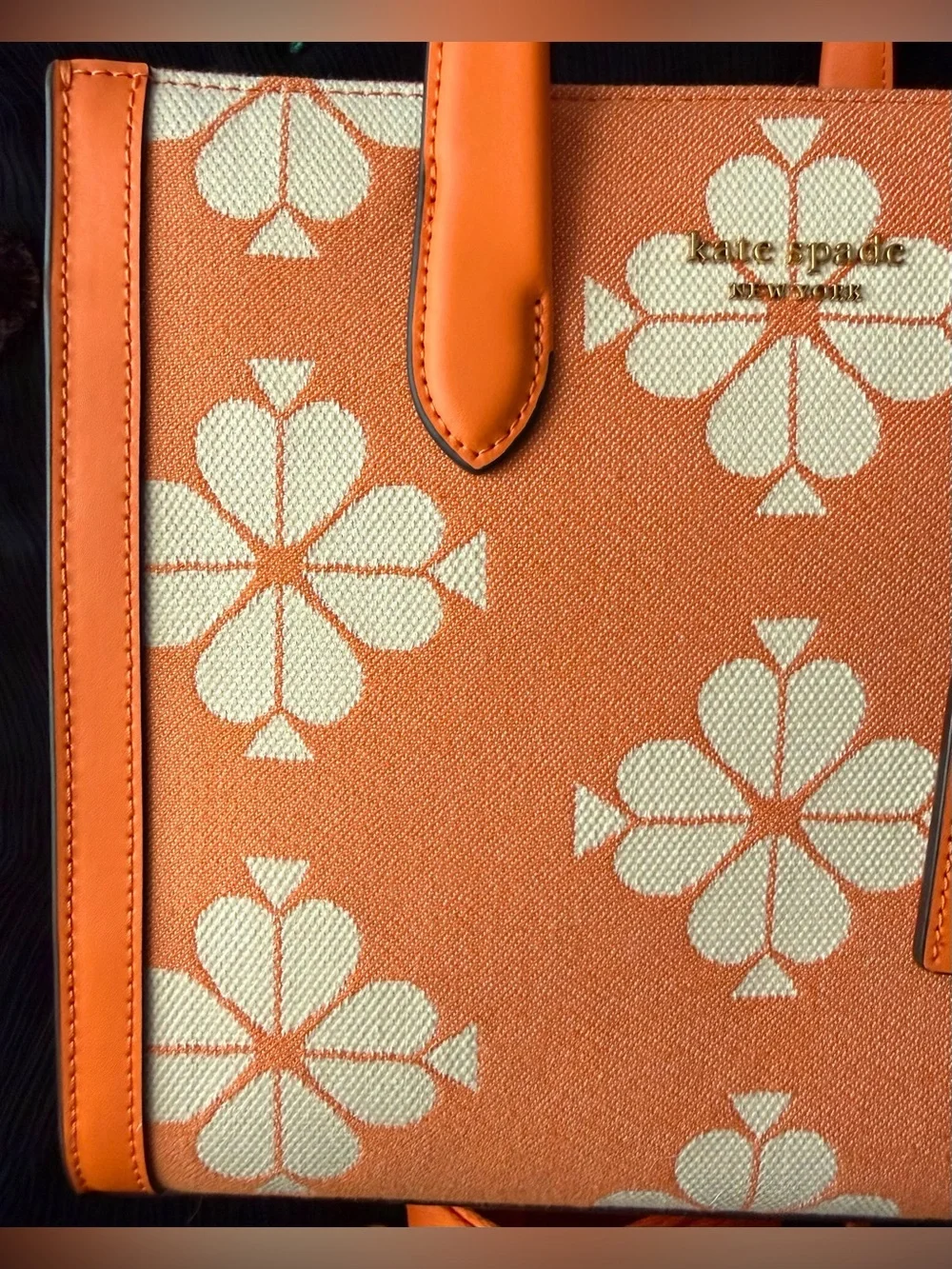 Kate Spade Spade Flower Two-Tone Canvas Manhattan Small Tote Bag